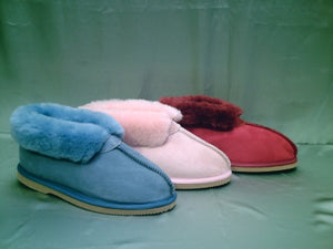Sophie - Soft Pink. Short Ladies Slipper - Pure sheepskin wool. Assorted Colours