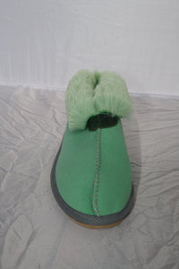 Sophie Slippers. Pure sheepskin. Colours: Orange & Forest Green - ON SALE